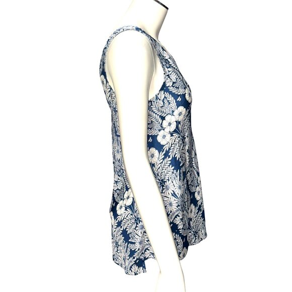 Abigail Borg Botanical Print Size 0 for  J Crew Navy Floral Silk Dressy Tank Top - Picture 6 of 13